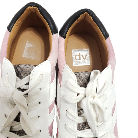 Dolce Vita Andy Pink Snakeskin Print Sneakers Size 10 - Picture 11 of 11